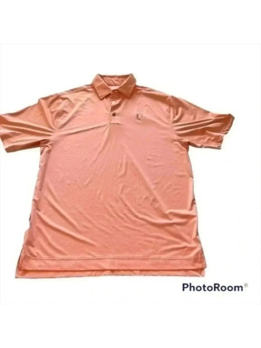 FootJoy Mens FJ Golf Performance Polo Orange Striped Short Sleeve shirt